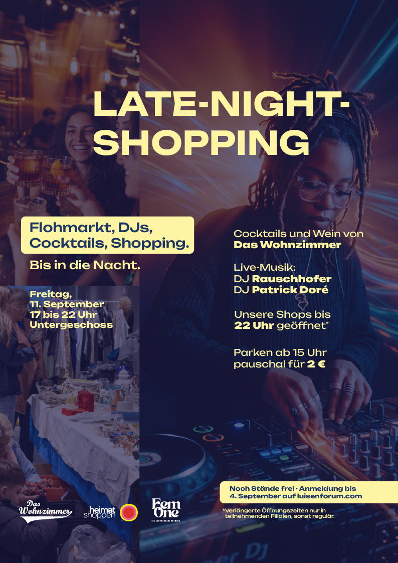 Late-Night-Shopping am 11. September: Flohmarkt, DJs und Cocktails bis 22 Uhr